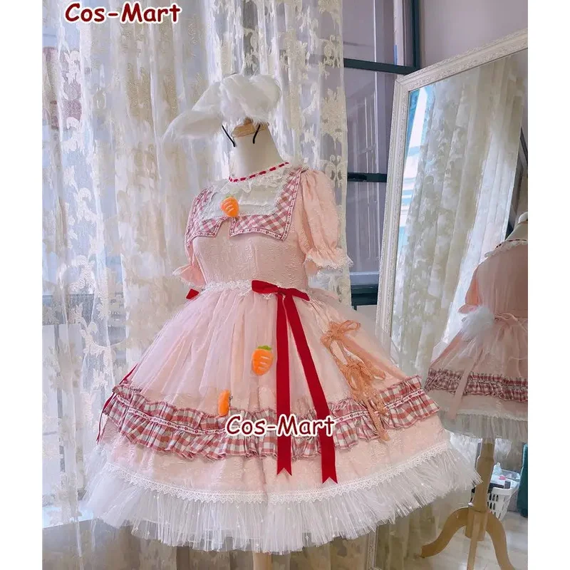 Cos-Mart Game Touhou Project Tewi Inaba Cosplay Costume Fashion Gorgeous Pink Formal Dress Activity Party Role Play Clothing