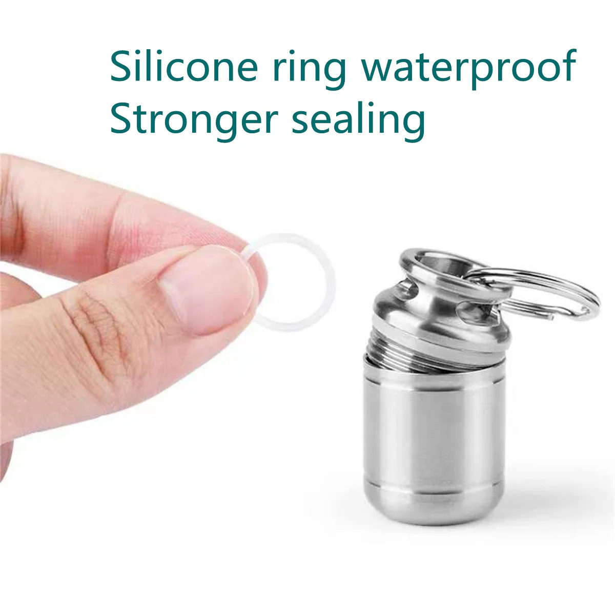 Pure titanium Mini Pill Holder Metal Portable Sealed Waterproof Warehouse Moisture-proof Keychain storage Box
