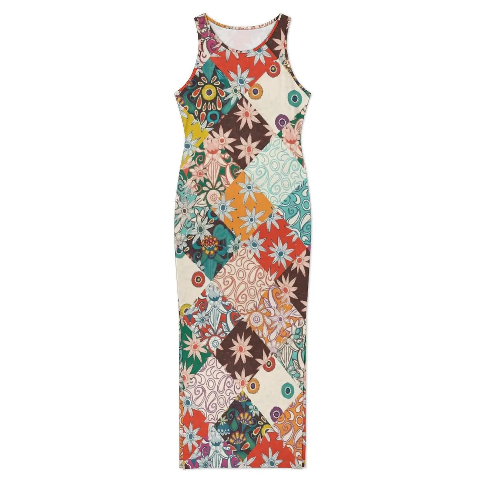 Vestido Floral bohemio Retro para mujer, vestido ceñido estético con estampado de margaritas bonitas, Vestidos largos Retro de verano con patrón, Vestidos de talla grande