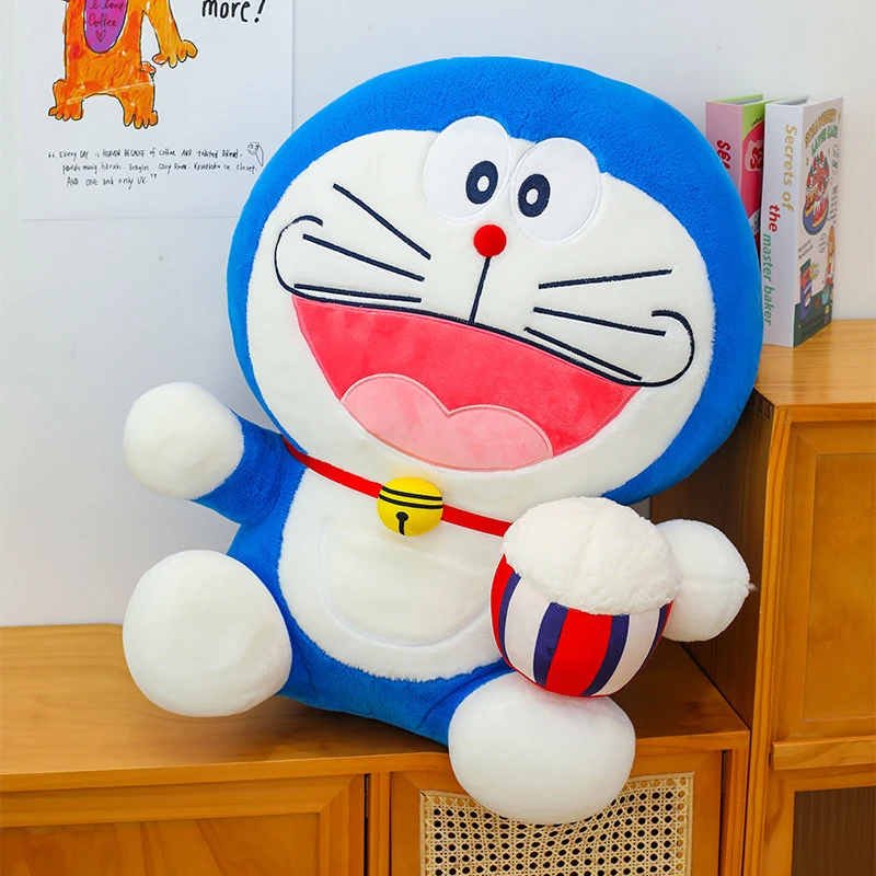30-80cm Doraemon Plush Toys Classic Large Cartoon Plushie Anime Kawaii Birthday Pillow Doll Stuffed Gift for Childrens Xmas