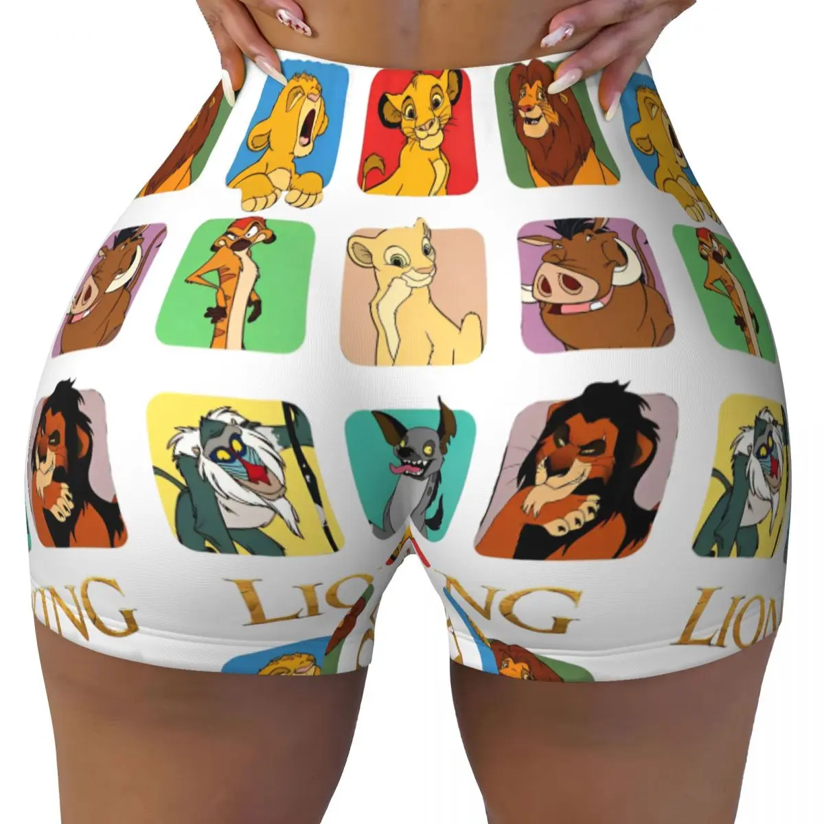 

Lion King Simba Friends Mufasa Timon Mexico High Waist Yoga Shorts Women's Running Biker Fitness Workout Gym Leggings
