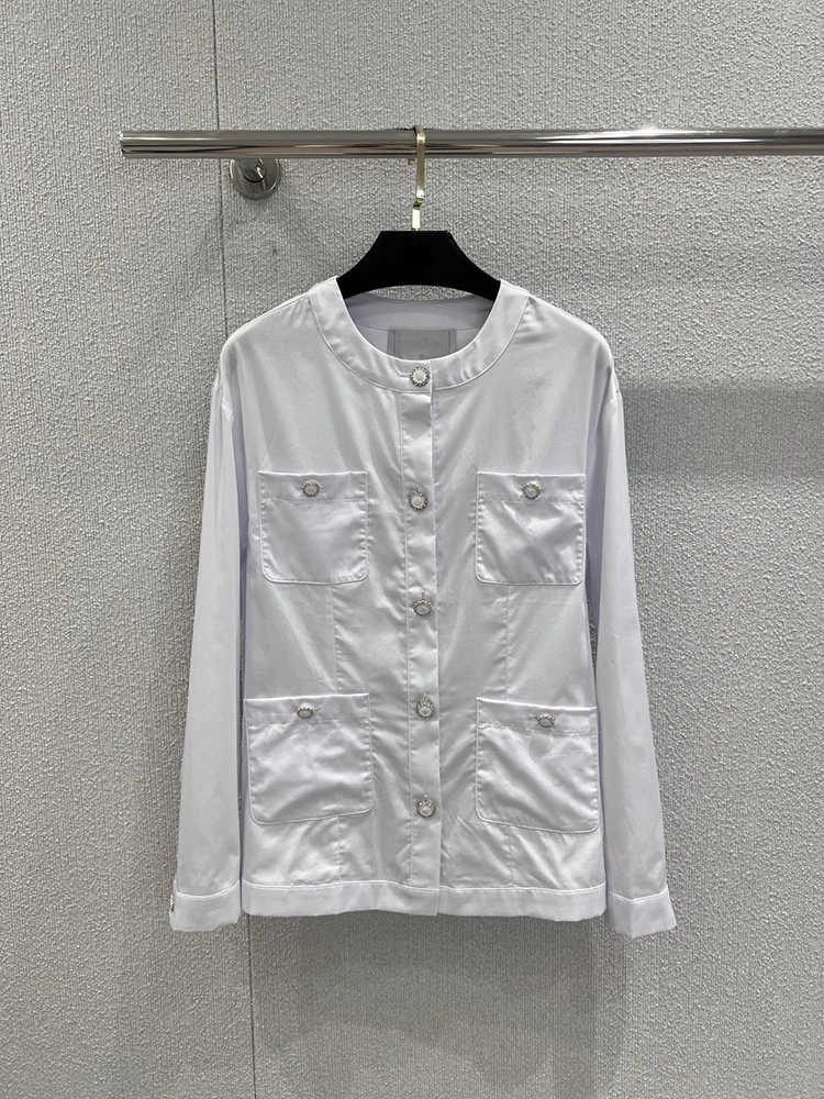 

SVORYXIU 2025 New Style autumn Daily Casual Women's Fashion White Vintage Loose Real Silk Blouses