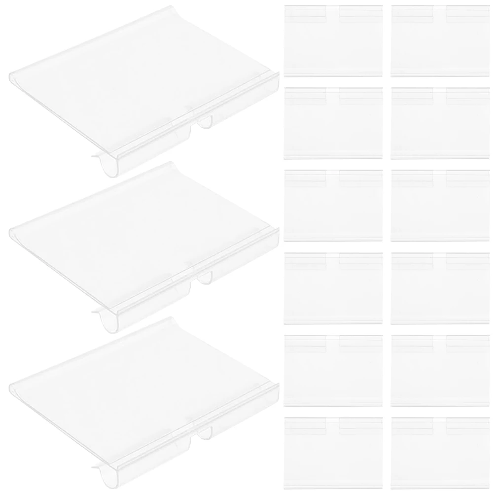 

100pcs Clear Plastic Price Tag Sign Display Holders Shelf Table Retail Shop Market Label Holder Stand Multi Functional Easy