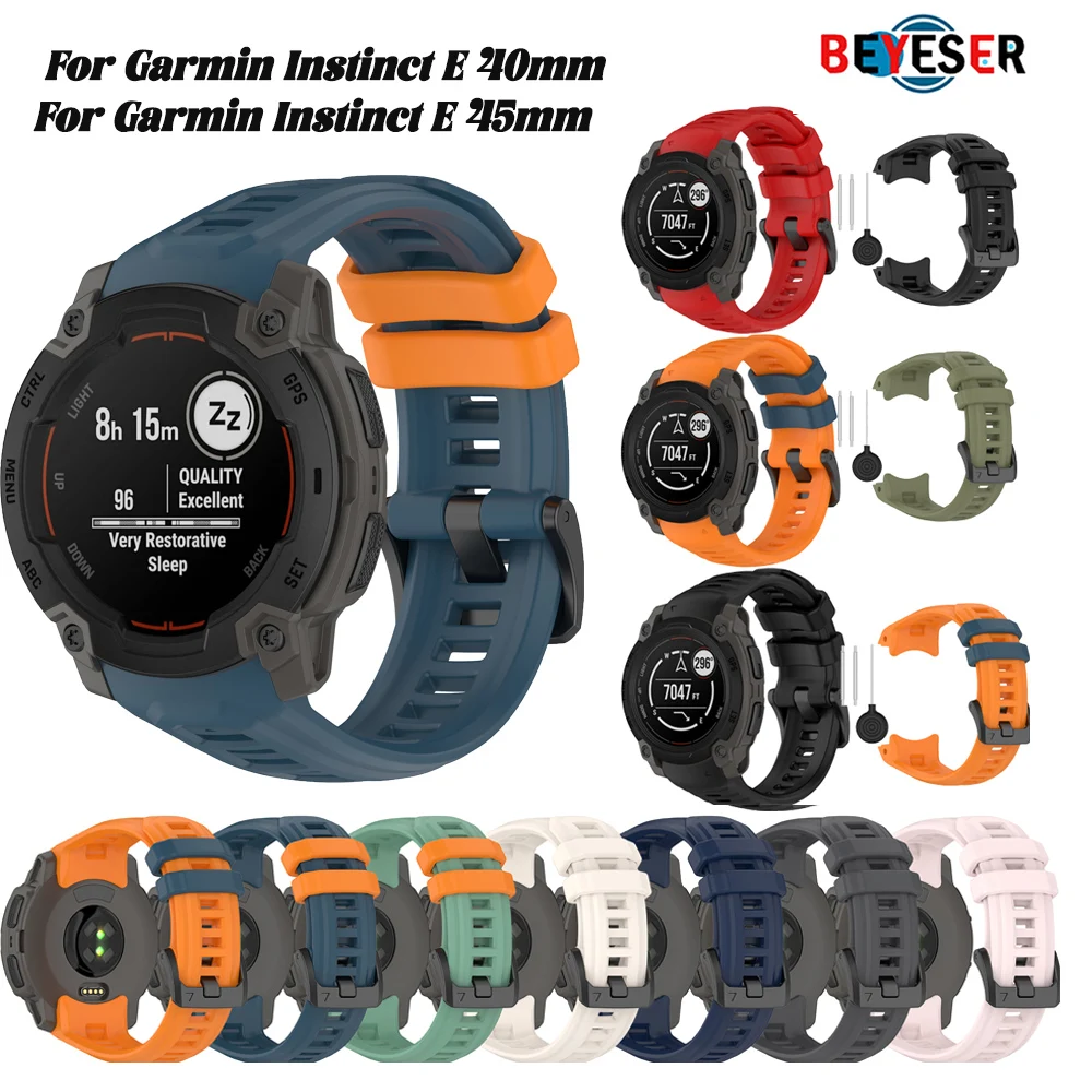 

For Garmin Instinct E 40mm 45mm SmartWatch Strap Sport Silicone WatchBand Wristbands Bracelet Strap Wriststrap Accessories