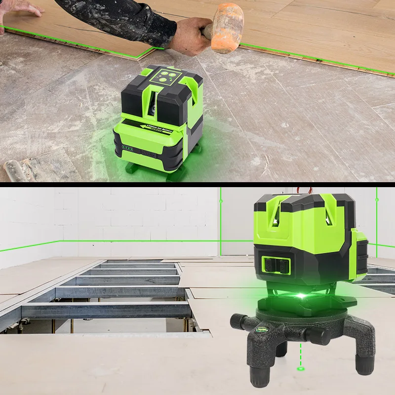 Huepar high-precision green light 5-wire grounding instrument outdoor strong light fine line projector automatic leveling