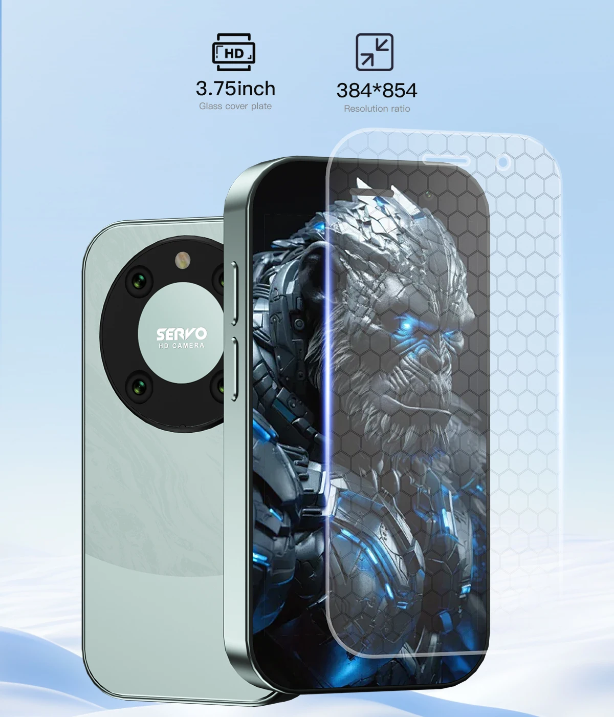 SERVO 4G Mini Smartphone 3.0" Display Dual SIM 2GB+16GB Android OS GPS Small Mobile Phone 2000mAh Battery Dual Camera