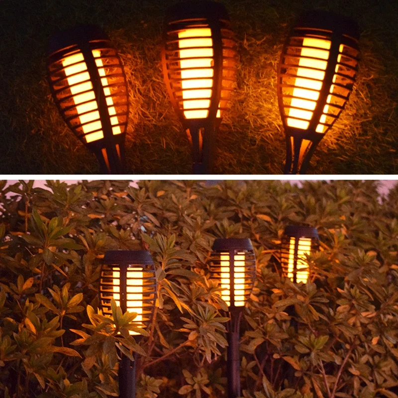 Solar LED Taschenlampen mit Straße im Freien Rasen Innenhof Lampen wasserdicht Boden zu Boden Garten dekorative Landschafts beleuchtung