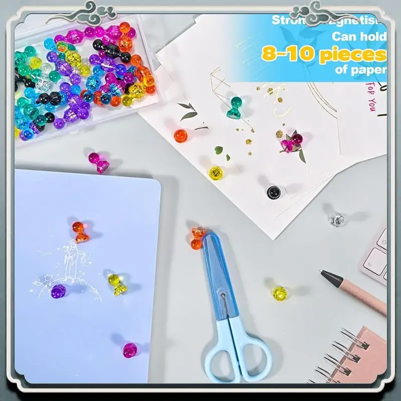 Premium 80 Piece Strong Fridge Magnets, Multicolor Plastic+Metal Refrigerator Magnet, Small Magnets (8 Colors)