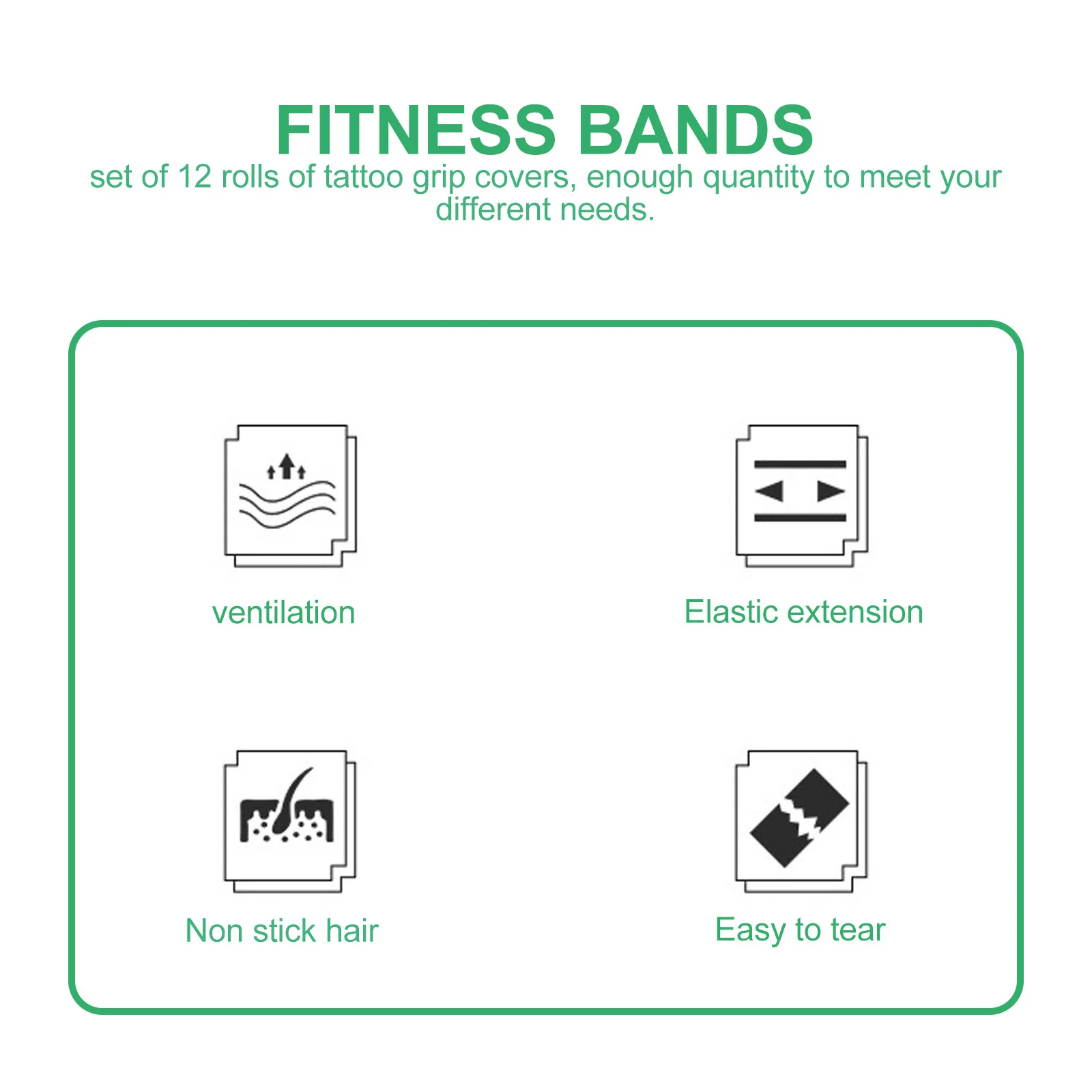 

12pcs Elastic Grip Covers Non-Woven Self-Adhesive Fitness Bands For Sports Tape Workout Handle Wraps Elbow Support Machine