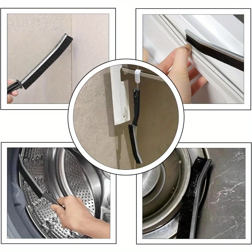 6-Piece Hard Bristle Crevice Cleaning Brush, Multifunctional Gap Cleaning Brush Tool for Small Spaces Cleaning, Thin Crevice Cle