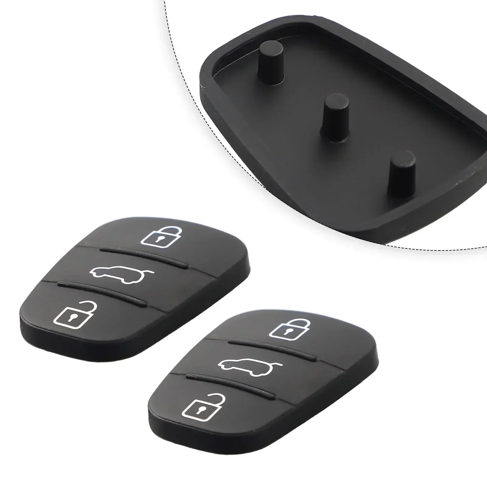 2 stücke 3 Tasten Fernbedienung Auto Schlüssel Shell Fob Gummi Pad Schwarz Für Hyundai I10 I20 I30 Für KIA 2012 remote Auto Schlüssel Fob Fall Abdeckung