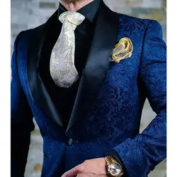 New Arrival Jacquard Weave Men Suits Costume Groom Shawl Lapel Wedding  Slim Fit Blazer Jacket 1 Pc