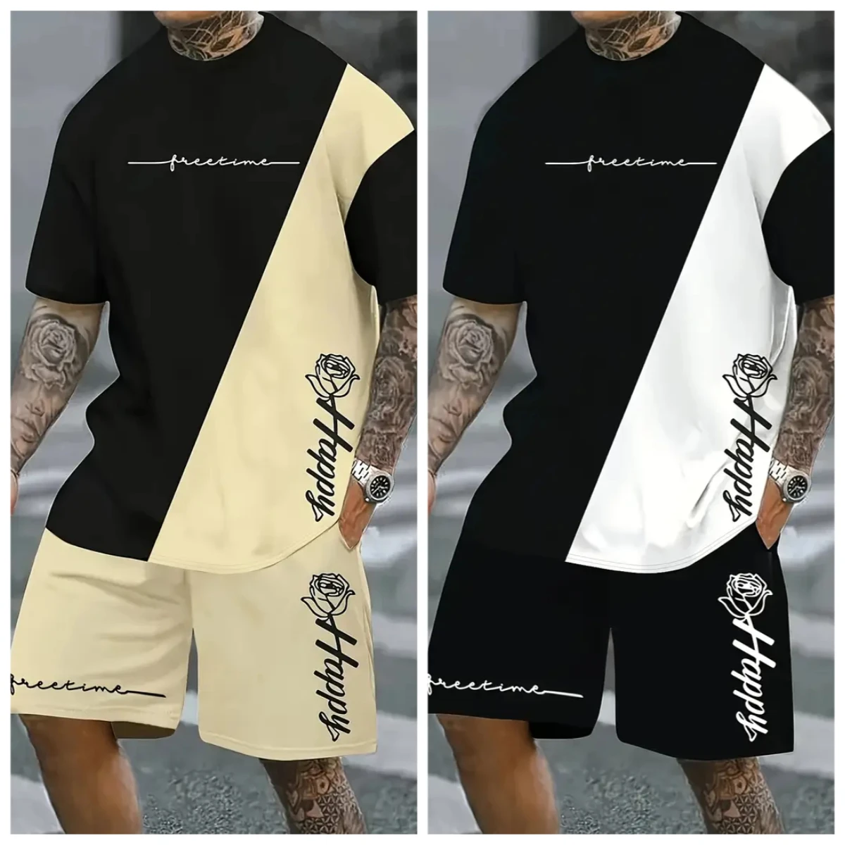 

2025-26 Summer Hot-selling New Fashion Design Luxury Trend Breathable Comfortable Men's T-shirt Short-sleeved Shorts Set