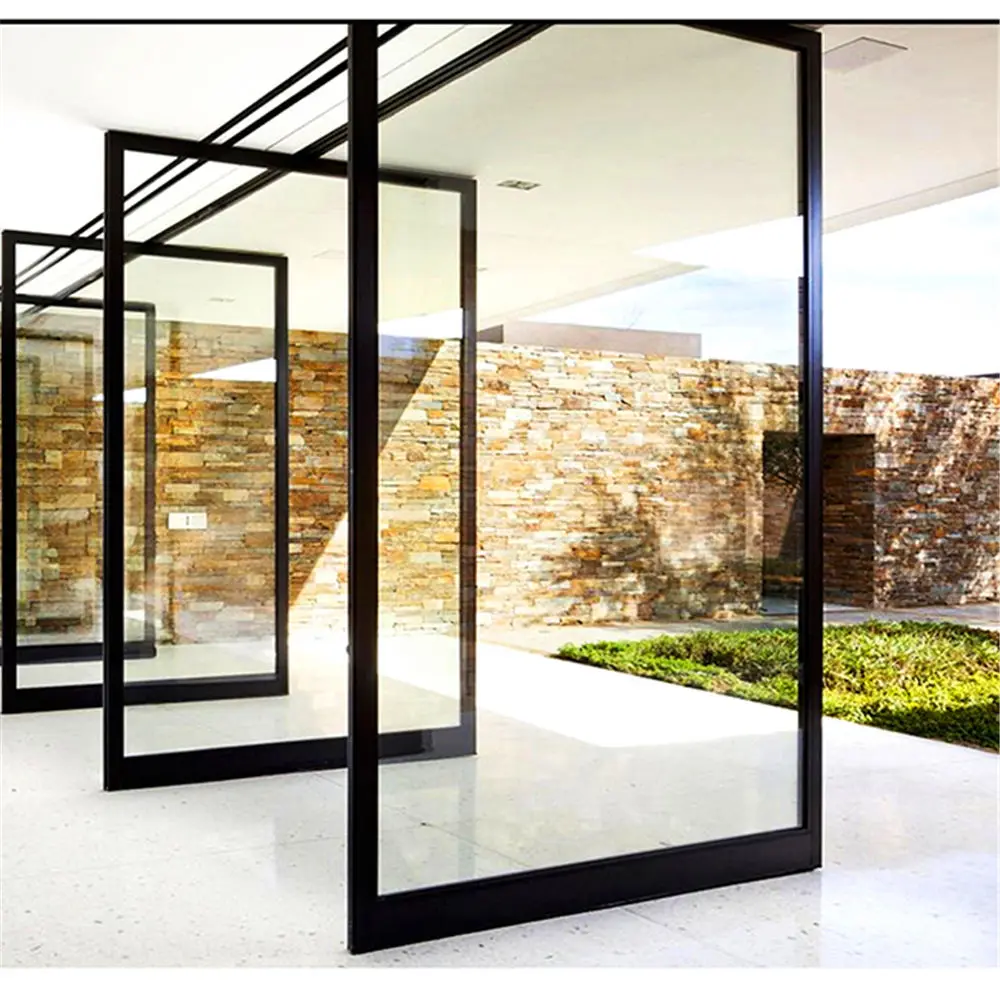 Fashion Interior Electric Glass Pivot Door APP Activation Multi Panel Anti Peep Revolving Doors Living Room Partition Doors