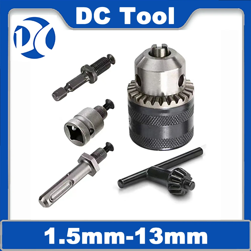 1.5-13mm Drill Chuck Set Angle Grinder Electric Hammer Impact Drill Changeover Electric Wrench Changeover Hex SDS 1/2 Square