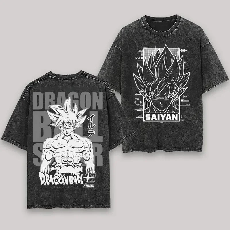 Anime Dragon Ball Cosplay Gewassen T-shirt Katoen Korte Mouw Tops Casual Sport Fitness T-shirt Mannen Vrouwen Harajuku Y2K Kleding