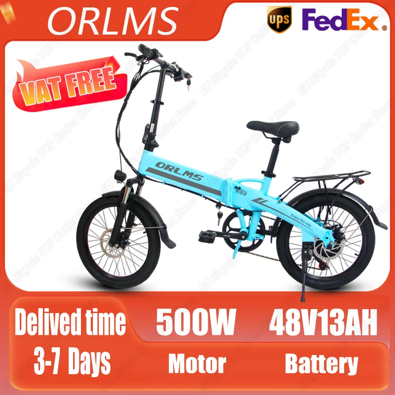 S9 Bicicletta elettrica 48V13AH Batteria al litio Pieghevole per adulti City E-bike Bici elettrica per pneumatici grassi per tutti i terreni da 20 pollici in lega di alluminio