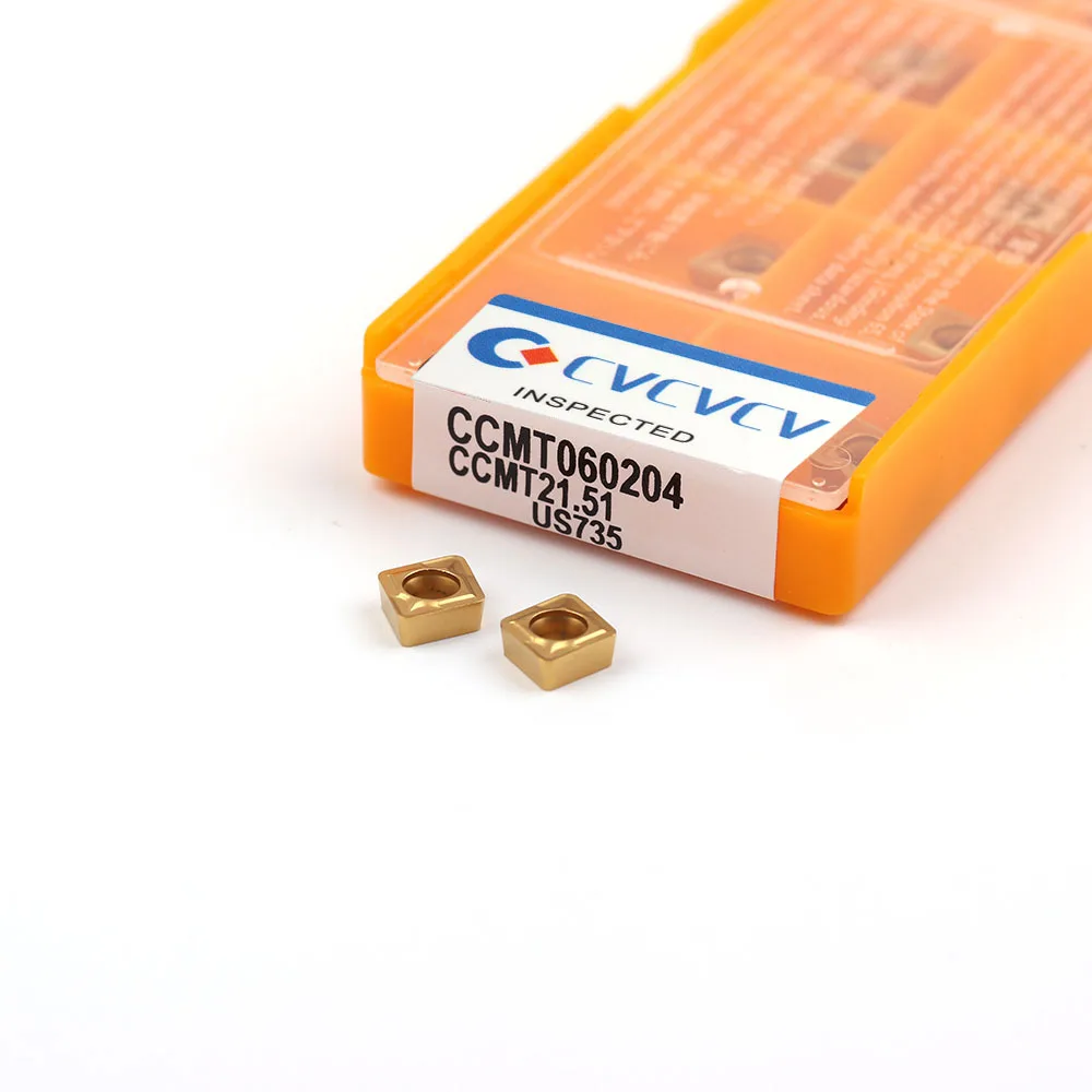 10 Chiếc CCMT060204 VP15TF UE6020 US735 CCMT060208 Ban Đầu Lắp Bên Trong Vòng Cụ Xay CNC Lưỡi Dao Dụng Cụ Tiện Dụng Cụ Cắt