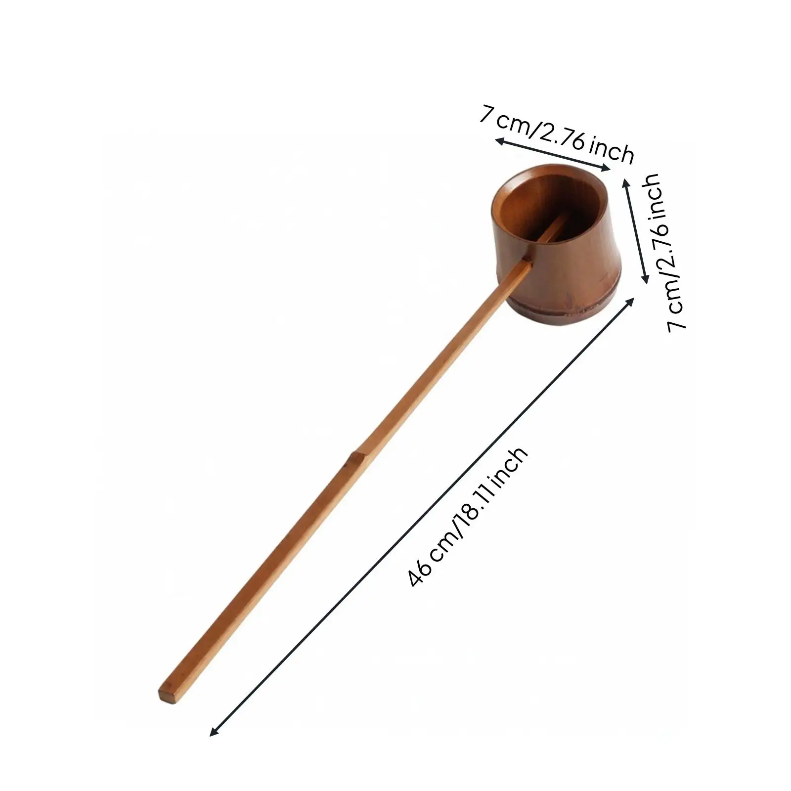 Rustic Bamboo Ladle Scoop with Hollow Bowl for Tea Service Garden Watering Tasks