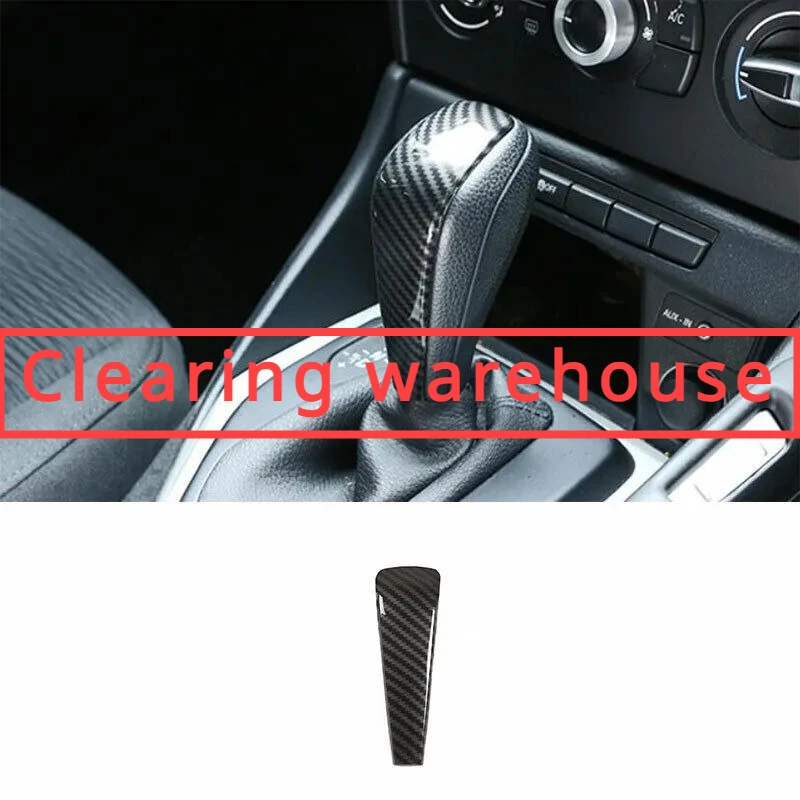 Car Gear Shift Knob Trim Carbon Fiber Pattern Decorative Cover Sticker For BMW X1 1 3 Series E84 E87 E90 E92 E93