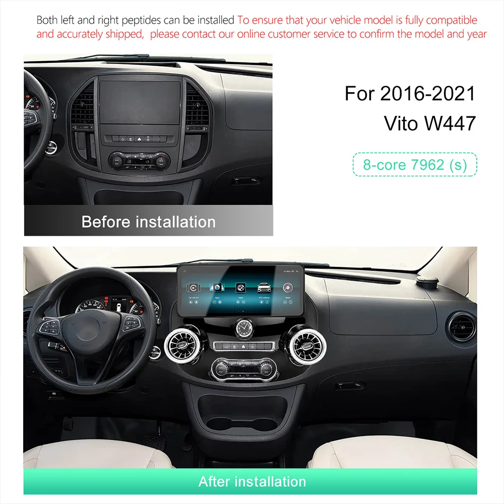 Suitable for Mercedes-Benz Navigation System, Vito Central Control Screen Touch Screen W447, 2014-2022 Models, Car Radio, Multi-
