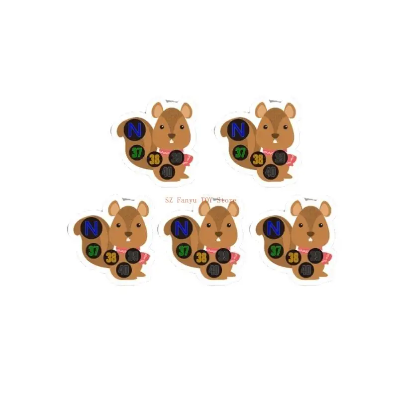 96GC 5PCS Striscia termometro frontale per bambini Adesivi per temperatura della febbre dei cartoni animati per bambini