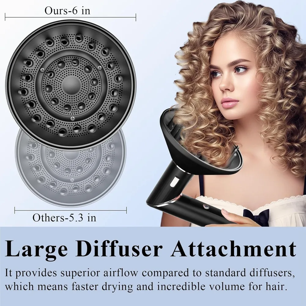 

Большая насадка-диффузор для Shark Flexstyle, модернизированная насадка-диффузор для сушилки, более быстрее и одинаковые волнистые, вьющиеся волосы, черный цвет
