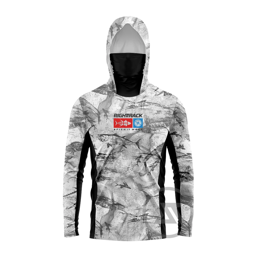 Venda quente rt máscara masculina hoodies roupas de pesca upf50 + uv caça escalada acampamento caminhadas respirável pesca vestuário