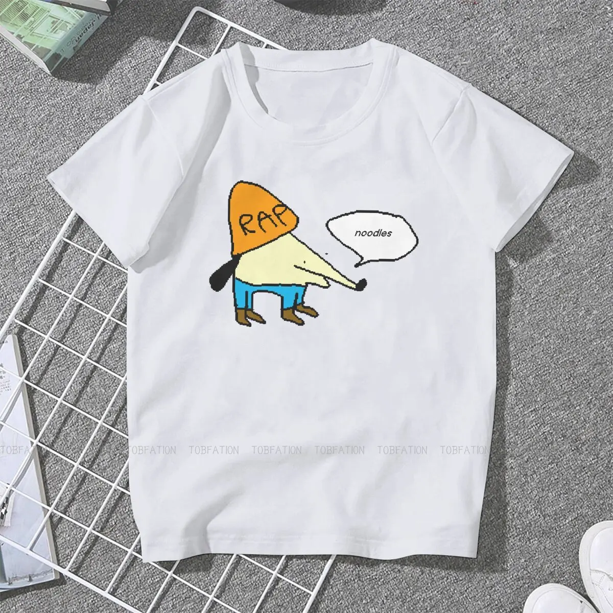 Noodles TShirt For Girls PaRappa The Rapper Rhythm Game Tees Harajuku Female T Shirt Basic Graphic Oversized