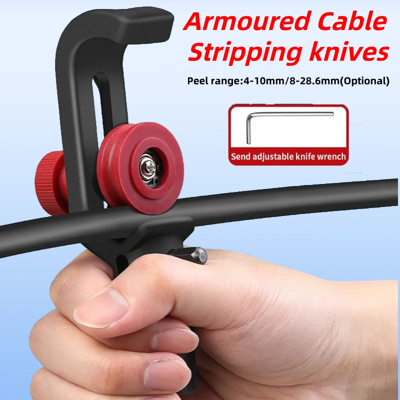 ACS-2 Armoured Cable Stripping Knives Longitudinal/Horizontal Optical Fiber Sheath Cutter Tool 4-10mm/8-28.6mm(Optional)