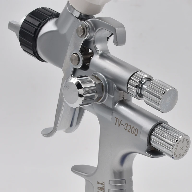 PISTOLA DE PULVERIZACIÓN tv3200, boquilla de 0,8mm/1,0mm, pulverizador profesional neumático por gravedad, aerógrafo de pintura para pintura de coches, taza de plástico de 250cc