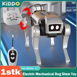 Electric Mechanical Dog RC Robot Solar Children Educational Assembly Tech DIY Puzzle Toy Bionic Smart Robot Dog Toys Gifts