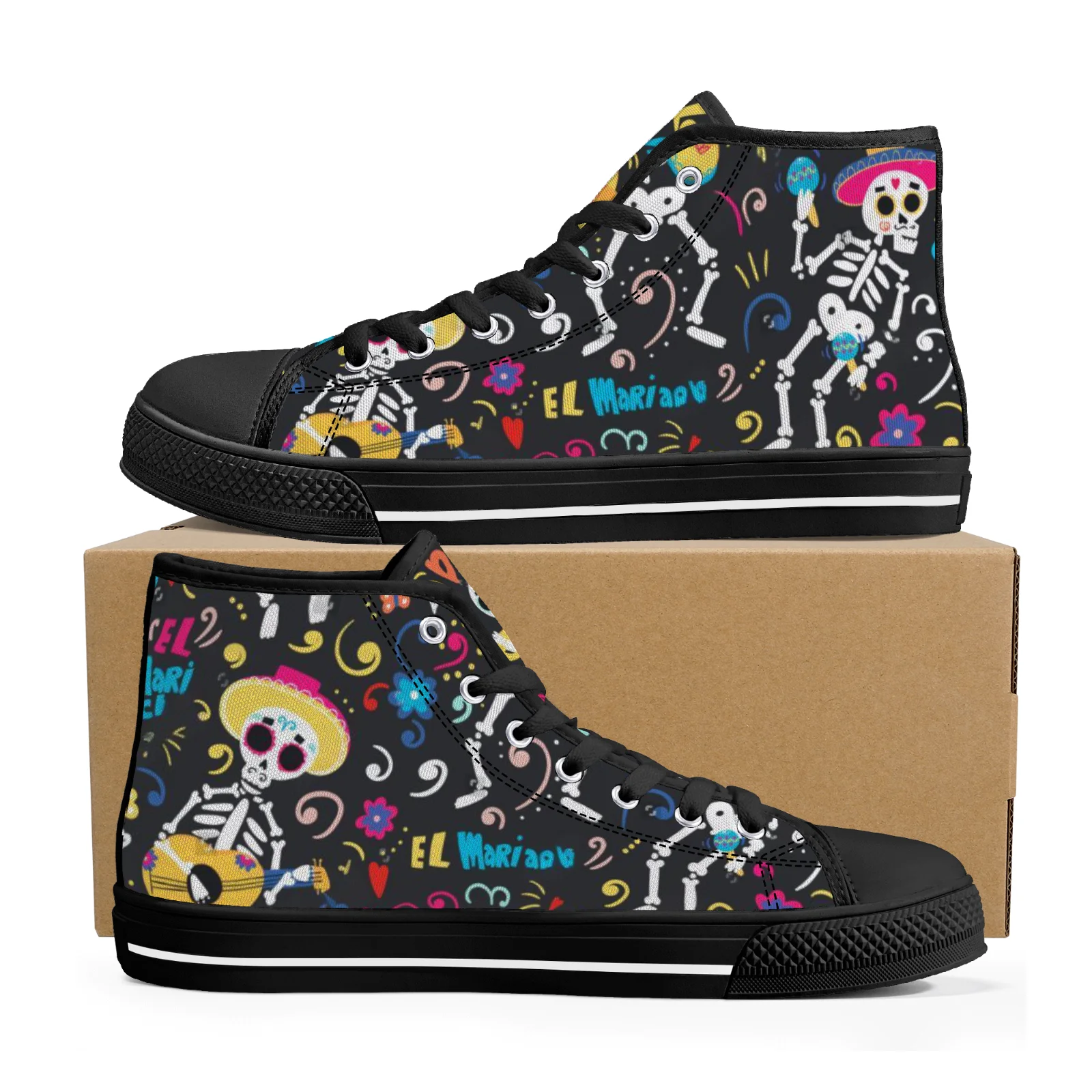 

Skeleton Band classic high-top canvas shoes for men and women vulcanized shoes casual sneakers