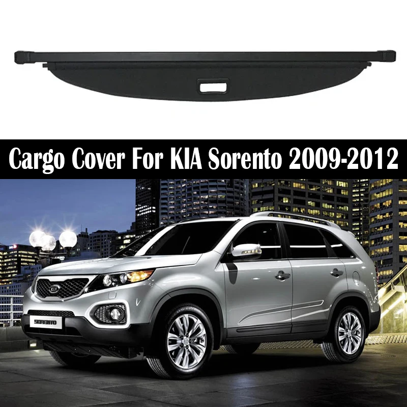 

Rear Trunk Cargo Cover For KIA Sorento 2009-2012 Shield Shade Curtain Partition Board Privacy Blinds Security Accessories