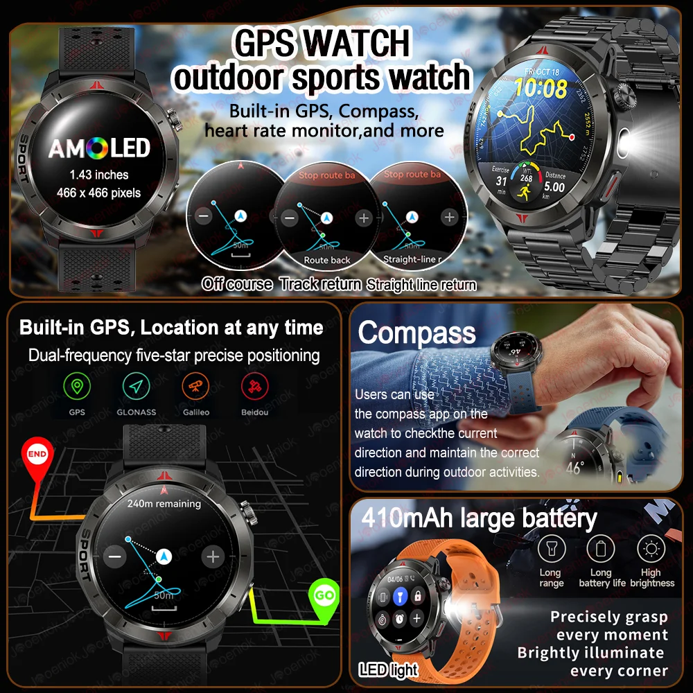 New Built-in GPS Smart Watch 1.43