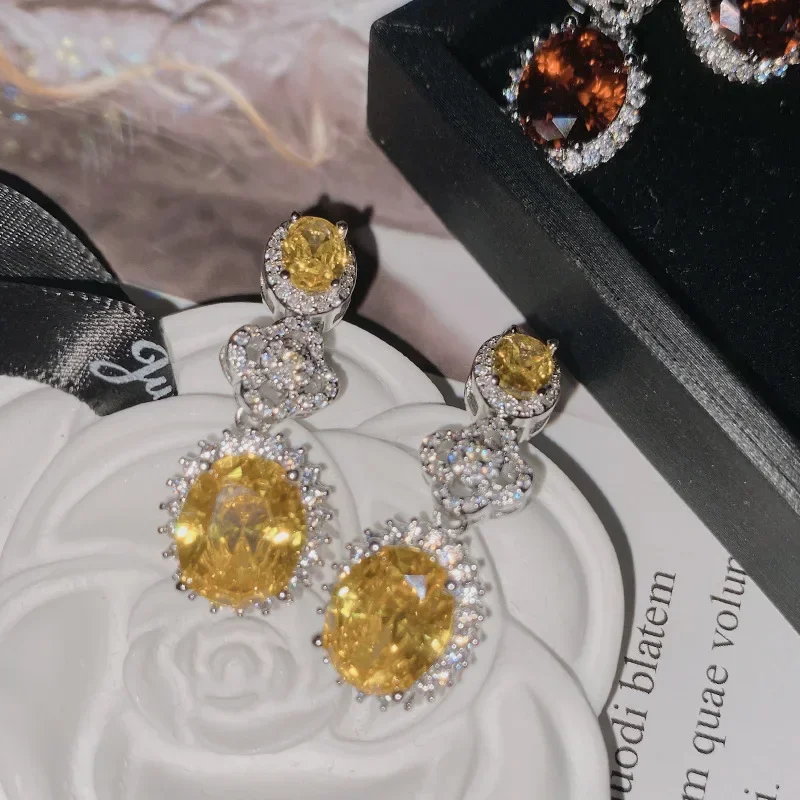 MDLFES مويسان الماس نمط الفرنسية خمر الذهبي زركونيا آيس كاندي أقراط للنساء 18 كيلو مطلي مع الزمرد الصغير #3