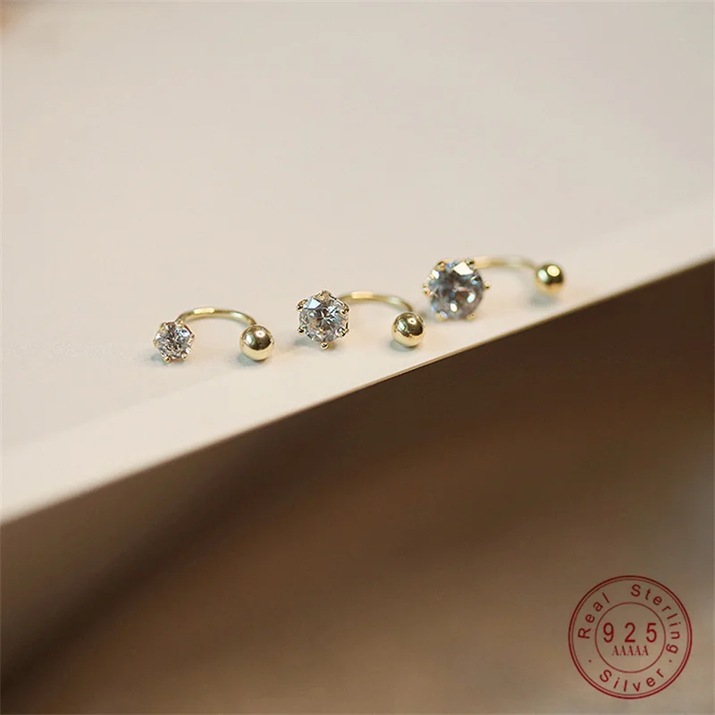 

Серьги-гвоздики из 100% стерлингового серебра 925 пробы с бусинами 3-5 мм, инкрустированные изысканными блестящими цирконами, серьги для женщин, ювелирные изделия, подарок