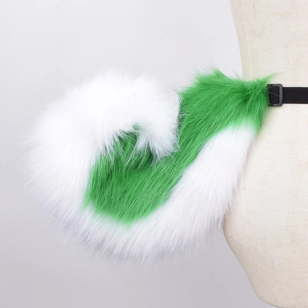 여성 귀여운 다람쥐 봉제 강아지 여우 꼬리 조절 가능한 털이 있는 늑대 꼬리 역할 놀이 애니메이션 공연 소품 할로윈 파티 어린이 선물