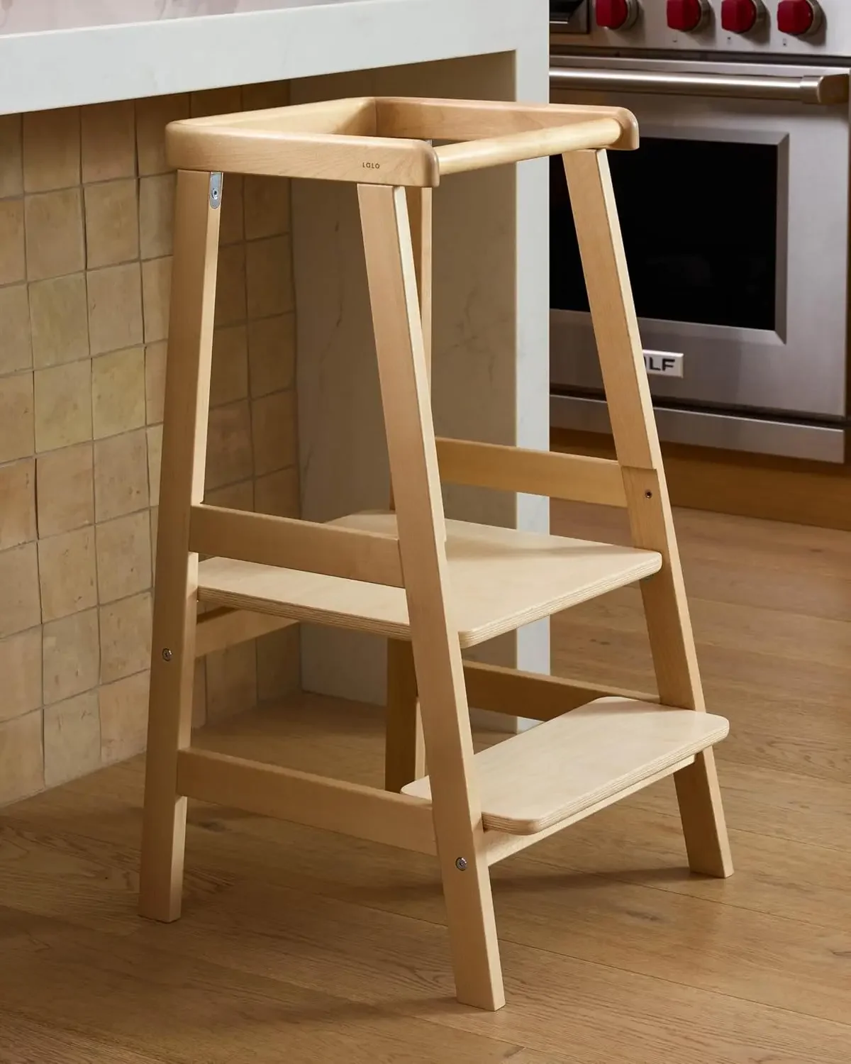 The Tower - Adjustable Height Toddler Kitchen Stool Helper, Made from Sustainable Birch, Non-Toxic Finish, Supports Up to 200 lb