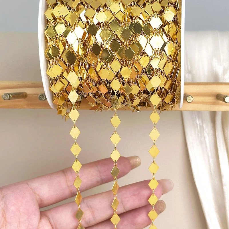 

10-метровая цепочка с геометрическим ромбом, ручная работа, сделай сам, аксессуар в древнем стиле, свадебный головной убор, металлическая цепочка с кисточками