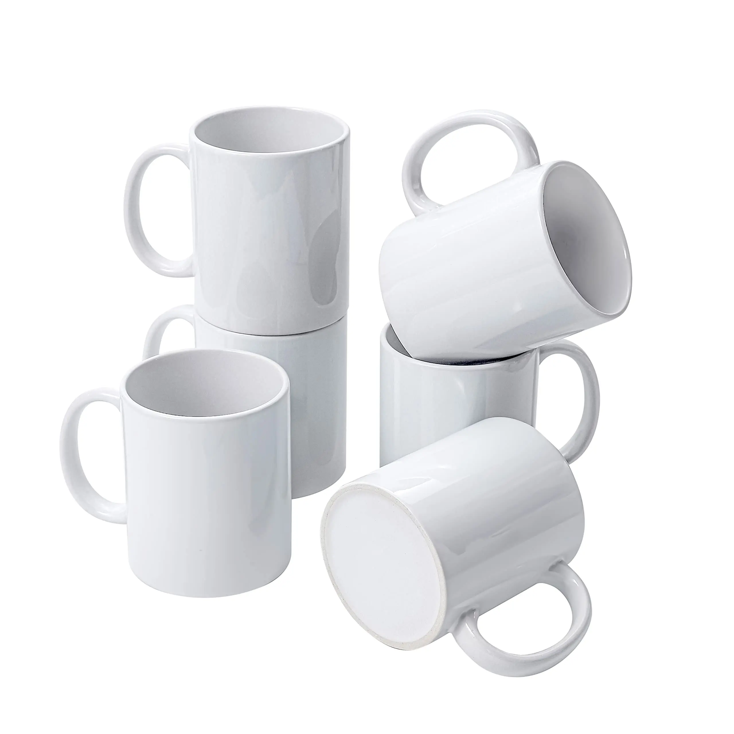 Imagem -03 - Caneca de Café Cerâmica Personalizada Copo em Branco Cerâmica Revestida Canecas para Café Sopa Chá Leite Latte Cacau Quente Branco 11oz