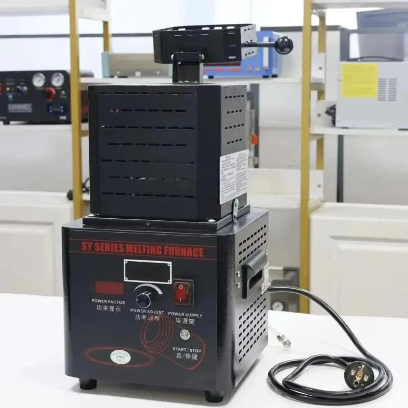 5KW 1600 Degree Jew-elry Machine Sil-ver Melting Machine Electrical Melting Furnace Mini Induction Melting Furnace Gold Smelting