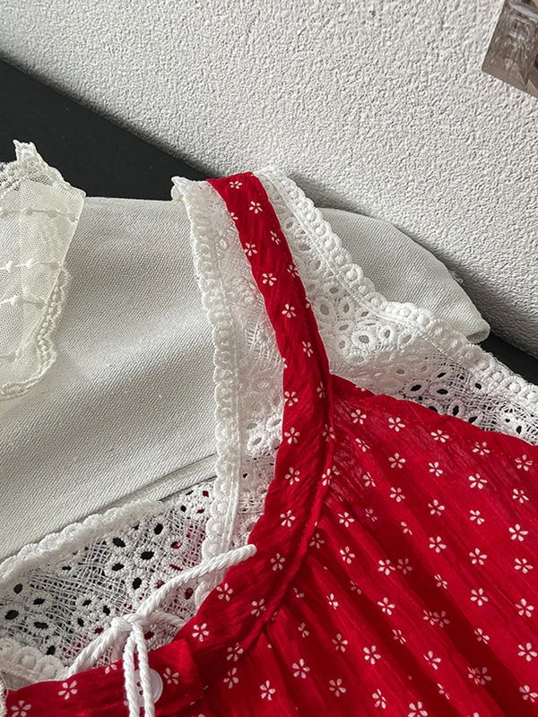 

Floral Lace Tie Women's Tank Top Outerwear Casual Summer Cotton Blend Slim Fit Innerwear Outerwear Ensemble
