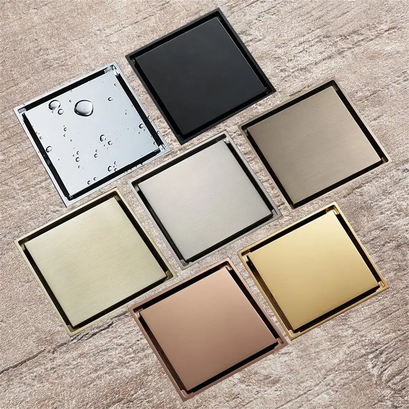 

Stainless steel square invisible can be embedded in ceramic tiles deodorant bathroom sewer anti-blocking household shower room f