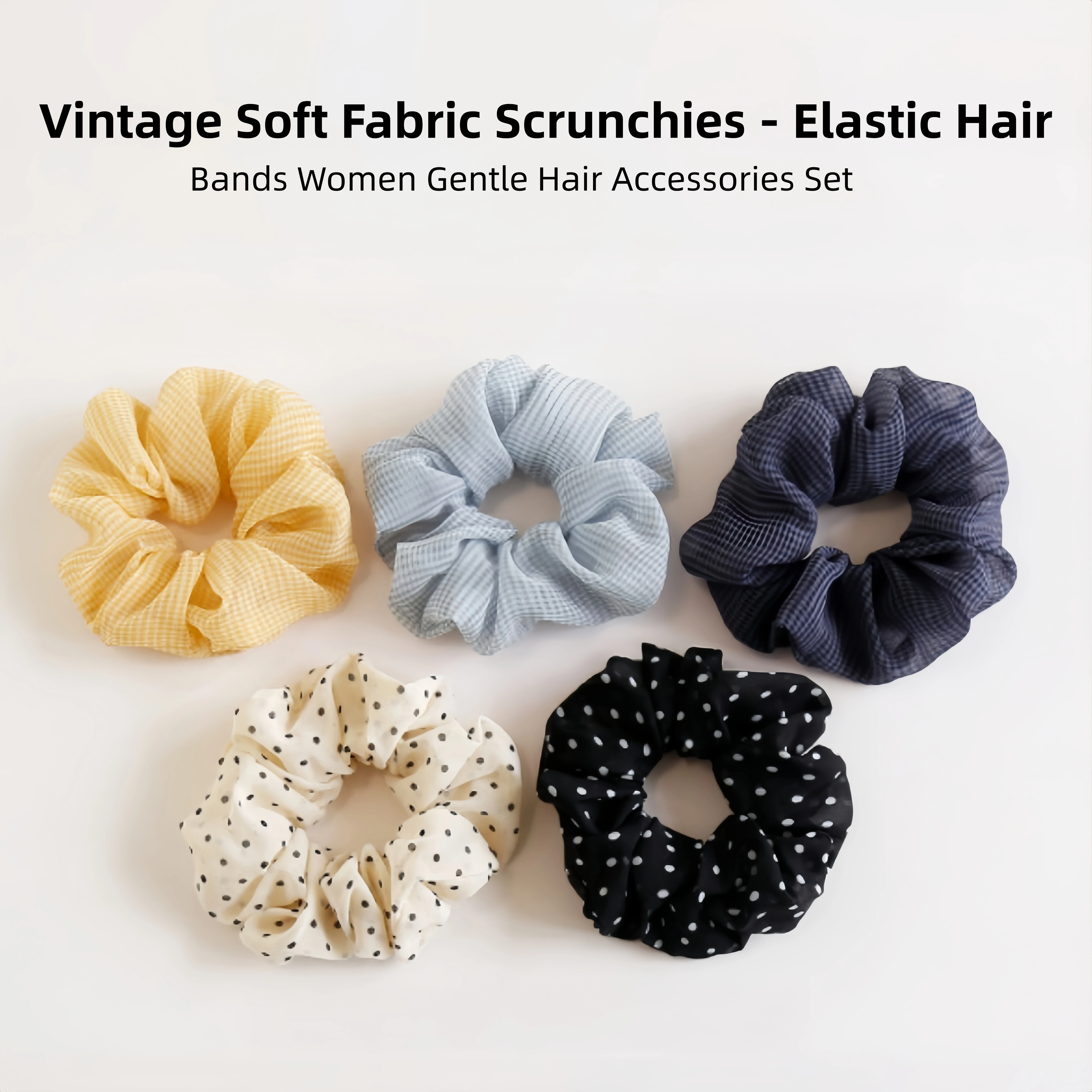 5-pecas-de-elasticos-de-cabelo-frescos-com-estampa-de-poa-e-xadrez-scrunchies-versateis-de-chiffon-em-tela-faixas-de-cabelo-basicas-de-alta-elasticidade