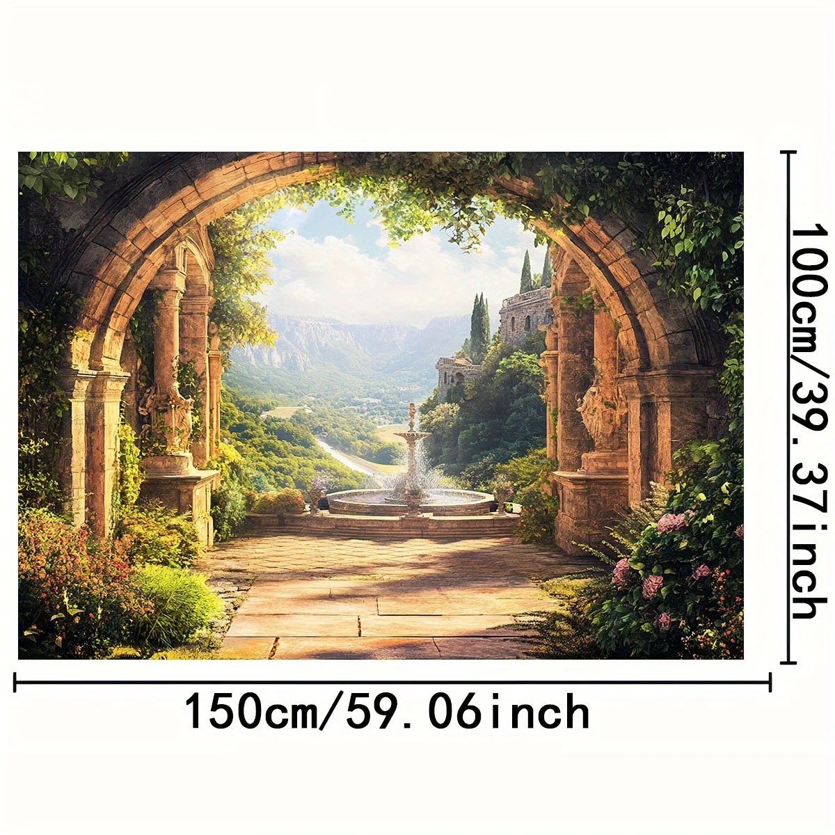Elegant Classical Roman Ruins Tapestry Wall Hanging Mediterranean Landscape Decor Italian Architecture Vintage Style Artwork