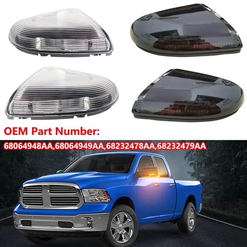 Smoke Clear Lens Sequential Dynamic LED Side Mirror Turn Signal Light Amber Blinker For Dodge Ram 1500 2500 2009-2018