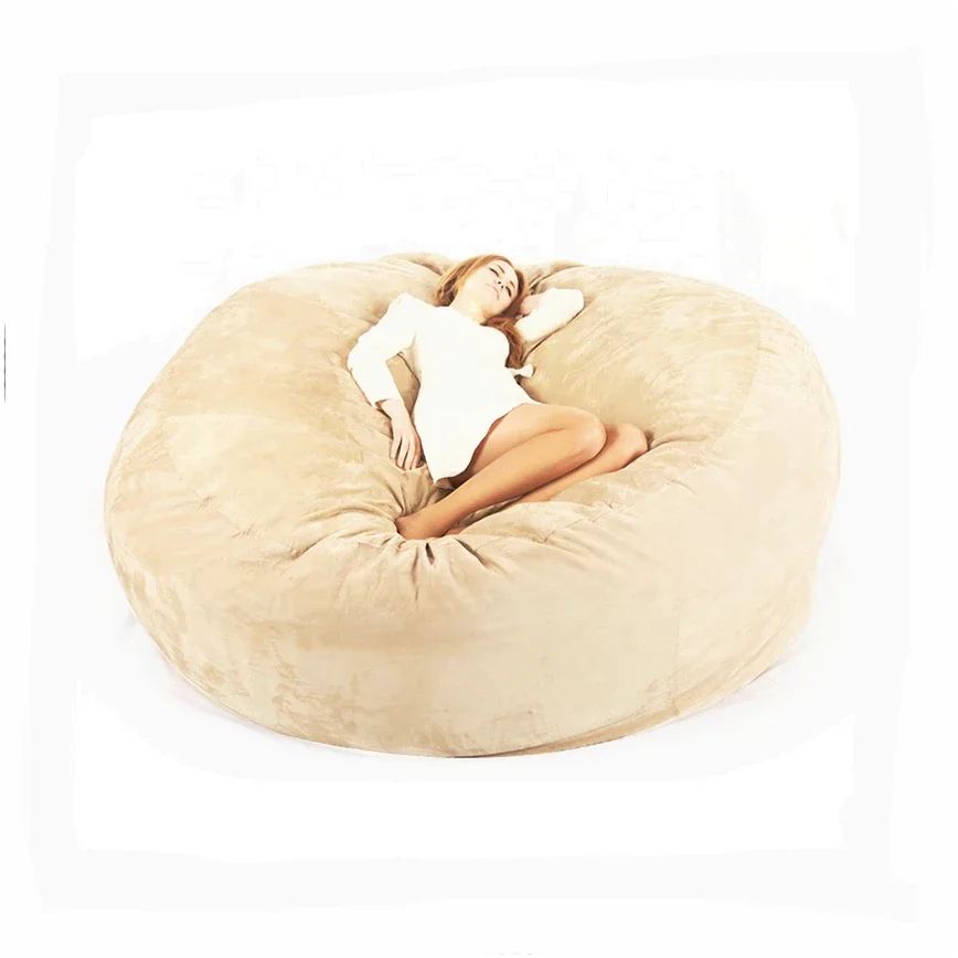 Schaum Wohn möbel faul weiß Leder Sitzsack Füllung Sofas plus Größe Donut Plüsch Kunst pelz Bett Nest faul Sofa