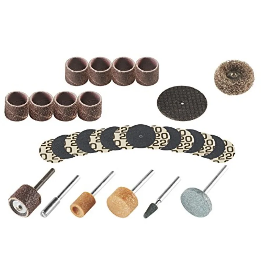 

686-01 31 Piece Sanding and Grinding Rotary Tool Accessory Kit for Precision Finishing and Material Removal in Woodworking Meta