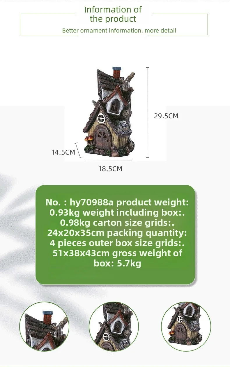 

Family Double Fairy Tale Cabin Ornaments Outdoor Garden Decoration Housewarming Gifts Resin Crafts Small Ornaments